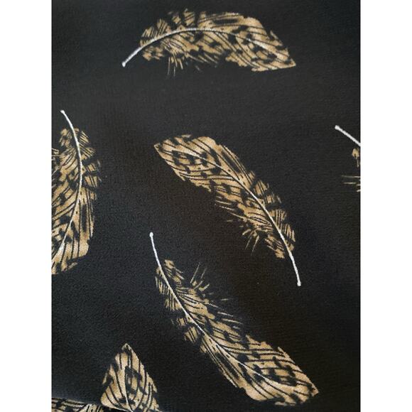 Sam Edelman Sz 10 Blk Chiffon Keyhole Lined Sheath Feather Ptn Sheer Slv Dress - Picture 9 of 14